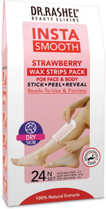 DR.RASHEL Insta Smooth Strawberry Wax Strips | Face & Body Stick Peel Reveal Strips� Strips