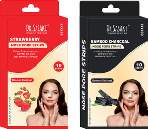 DR.SASAKI COMPLETE SKIN CARE Nose Pore Strawberry & Charcoal Combo – Deep Cleansing & Oil Control Strips