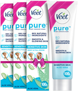 Veet Pure Hair Removal - Sensitive Skin Cream 100g,Set Of 3 Cream