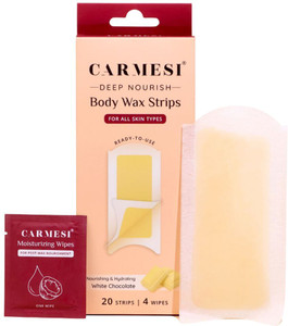 Carmesi Deep Nourish Body Wax Strips | Arms, Legs, Bikini Area | 4 Wipes | Cold Waxing Strips
