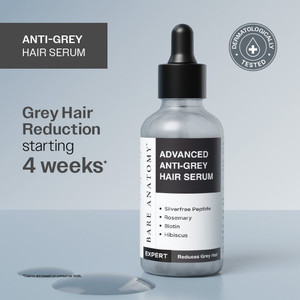 BARE ANATOMY Advanced Anti-Grey Hair Serum - Reduces Beard & Hair Greying | For Men & Women