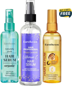 Earthcon Combo of Hair Serum for Frizz Control, Reduces Breakage& Silky Hair (Pack 3)