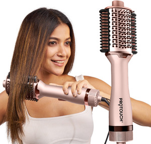 PROTOUCH Born To Shine 2-in-1 Blow Brush – Dry, Style & Straighten & Volumizer Hair Straightener Brush