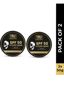 TRU HAIR & SKIN Men's Hair Styling Cream SPF with Argan Oil Strong Hold Hair Wax