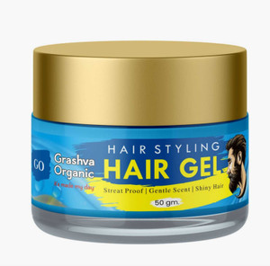 Grashva Organic Styling Hair Gel- Party Shine for Strong Hold & High Shine, No Alcohol Hair Gel Hair Gel