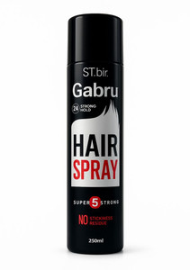 GABRU Hair Spray for Men & Women Super Strong Hold 24 Hours | No Stickiness,No Residue Hair Spray