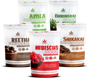 Havintha Amla, Reetha,Shikakai, Bhringraj, Hibiscus powder for hair (Combo Pack of 5) - Each 50 grams