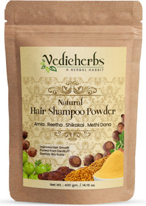 वैदिकहर्ब्स Natual Hair Shampoo Powder with Amla, Reetha, Shikakai & Methi for Healthy Hair
