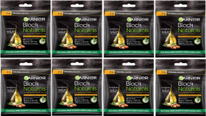 Garnier Men Hair Colouring Crème 100% Grey Coverage and Increased Shine (PACK OF 8) , BROWN BLACK-3.0