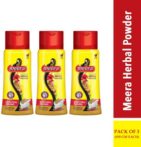 Meera Advanced Herbal Hair Wash Powder with 11 Natural Herbs (Pack of 3)-150gm EACH