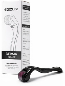 etezura Derma Roller 540 Titanium Microneedles,Derma Roller 0.5mm, Skin Care