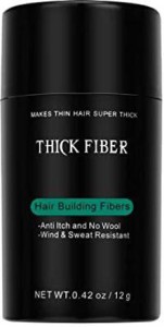 Thick Fiber Hair Building Fibers (BLACK) 12gm -Hair Fibers For Thinning Hair & Bald spots -Hair Loss Concealer in seconds Hair Volumizer Fibers for Men and Women