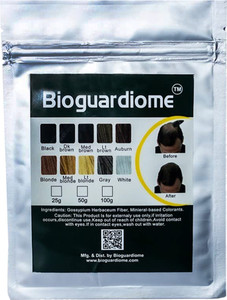 bioguardiome All Hair Building Fiber Refill Bag (BLACK) Powder Based Hair Fibers Extreme Hair Volumizer Natural Hair Thickening Fibre for Thin Hair Men & Women Hair Loss Concealing Fillers - Instant Thickening Hair Volumizer Powder