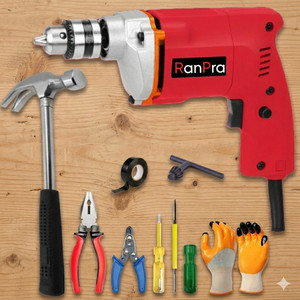 RanPra 10MM DRILL MACHINE WITH TOOL SET AND HAMMER RHC-455 7 KG BREAKER/DEMOLITION HEAVY DUTY WITH 2 BIT SET Hammer Drill