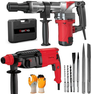 रनप्रा 26MM HAMMER DRILL AND 7 KG DEMOLITION / BREAKER REDHORSE HEAVY DUTY हैमर ड्रिल