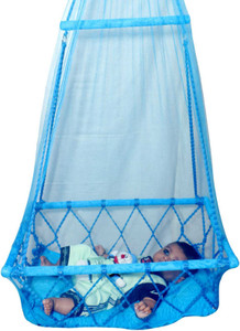 HURF CARE (0-2 YEARS) NEW BORN BABY PALNA JHULA SWING WITH NET FOR MOSQUITO PROTECTION Cotton, Wooden Large Swing