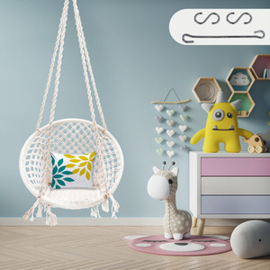 Patiofy Chair/ Jhula Indoor/ for Home/for Adults Outdoor Wooden Cotton Large Swing