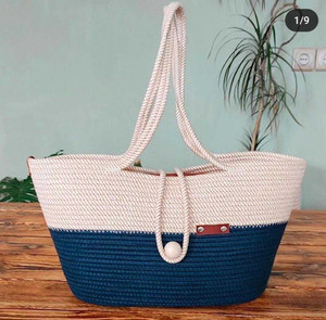 GHATIN Women Blue, White Hand-held Bag