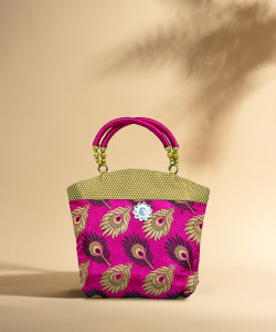 Dms Retail Women Gold, Pink Hand-held Bag