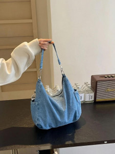s.p. pearls Grey Shoulder Bag Durable and Stylish Tote bag.(Light Blue)