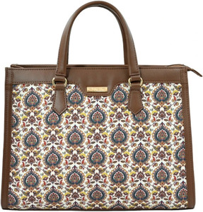 STOIC Women White, Brown Hand-held Bag