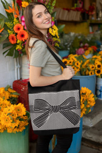 ecoek Women Black, White Tote
