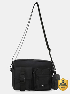 PUMA Men & Women Black Messenger Bag