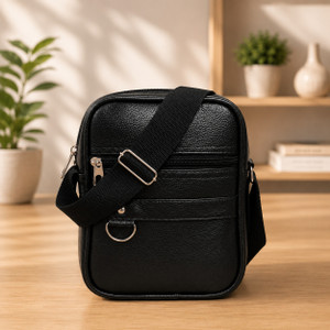 ATEEF Black PU Leather Crossbody Sling Bag - Image 6