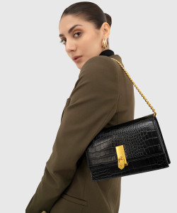 Miraggio Women Black Shoulder Bag
