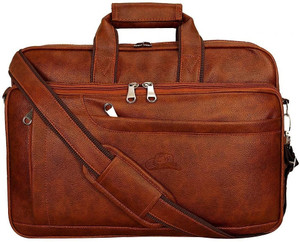 Leather World Men & Women Tan Messenger Bag