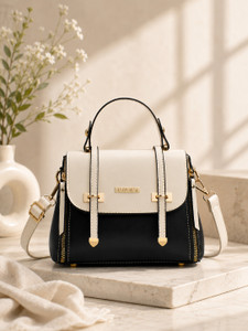 LUVOKSI Women Black, White Sling Bag