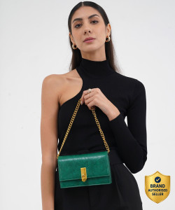Miraggio Women Green Shoulder Bag