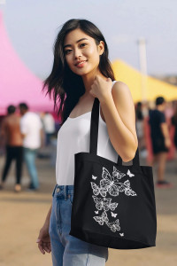Eco Vibes Women Black, White Tote
