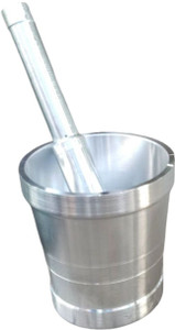 Swati Traditional Stainless Okhli Musal/Mortar & Pestle/Imam Dasta/Mortar/Kharal Hand Muller Grinder