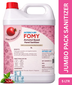 intercorp 75% Isopropyl Alcohol-based Hand Rub Sanitizer and Disinfectant, 5 Liter Jumbo Saver Pack ( Pink Pomegranate) Hand Rub Can