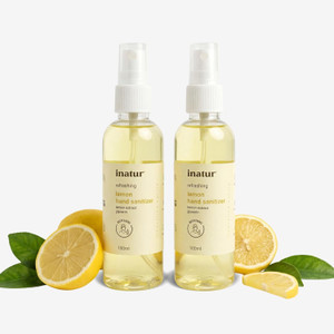 inatur Refreshing Lemon  Spray | Alcohol-Based, 99.9% Germ Protection | Hand Sanitizer Spray Bottle