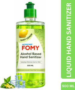 Intercorp Fomy 75% Isopropyl Alcohol-based Hand Rub Sanitizer and Disinfectant, 500 ml Each (Lemon) Hand Sanitizer Bottle