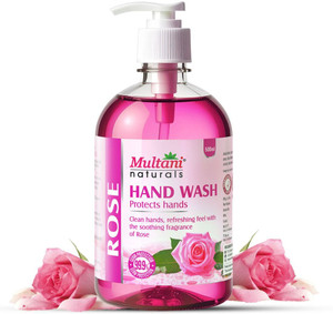 Multani Naturals Rose Hand Wash | 99.9% Germs Protection | Dermatologically Tested - Hand Wash Pump Dispenser
