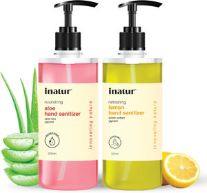 inatur Aloe and Lemon Hand Sanitizer Pump Dispenser