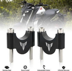 BRXR MT-15 Bike Handle Riser | Handlebar Height Raiser Clamps Kit Black Handlebar Riser Kit