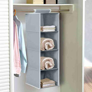 Tiarakrafts Hanging Organizer 4 Shelves Closet Organizer of 1 Pc grey Closet Organizer