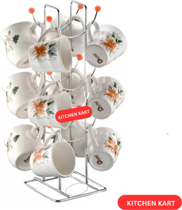 KITCHEN KART Cup Kitchen Rack Steel Kitchen Kart Smiley Cup Stand