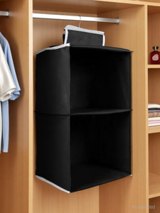 Flipkart SmartBuy hanging organizer 2 Shelves Wardrobe Organiser, Black Accessories Organizer