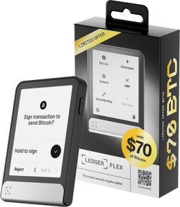 Ledger Flex with $70 of Bitcoin -The most secure crypto hardware wallet