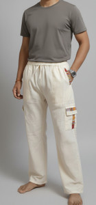 SR Collection Geometric Print, Solid Khadi Men & Women Harem Pants