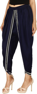 VAIDIKI Solid Rayon Women Harem Pants