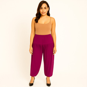 COZYPLAY Solid Viscose Women Harem Pants