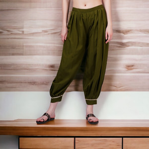 GLAUCUS Solid Pure Crepe Women Harem Pants