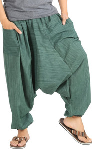 Whitewhale Solid Cotton Men Harem Pants
