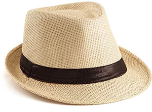 Adorazone Boy's & Girl's Straw Fedora Short Brim Hat (2-5 Years)